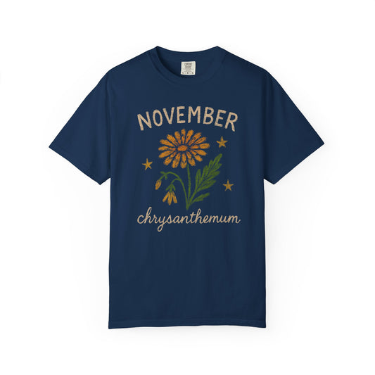 November birth flower Comfort Colors T-shirt