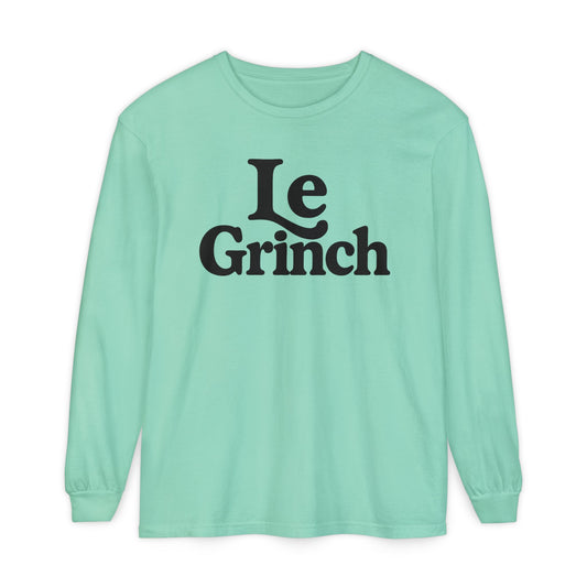 Le Grinch Long Sleeve T-Shirt | Typography Holiday Shirt, Comfort Colors