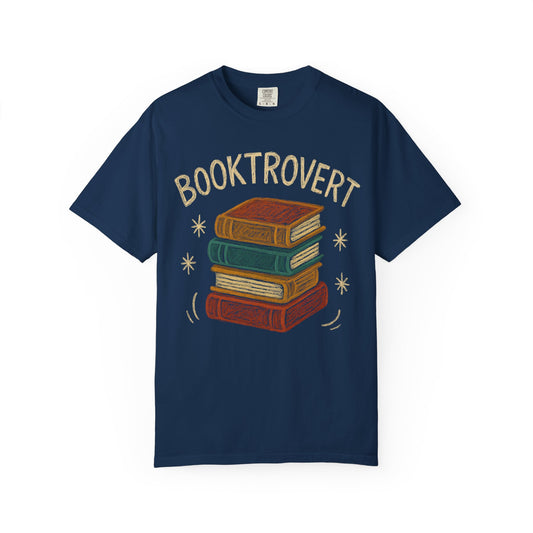 Booktrovert Stack of Vintage Books T-Shirt | Reading Lover Tee Comfort Colors T-shirt