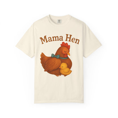 Mama Hen Comfort Colors T-Shirt, Chicken Lover Farm Tee - Unisex Garment-Dyed Shirt, Graphic Hen Tee, Funny Animal Tee, Farm Life Shirt,