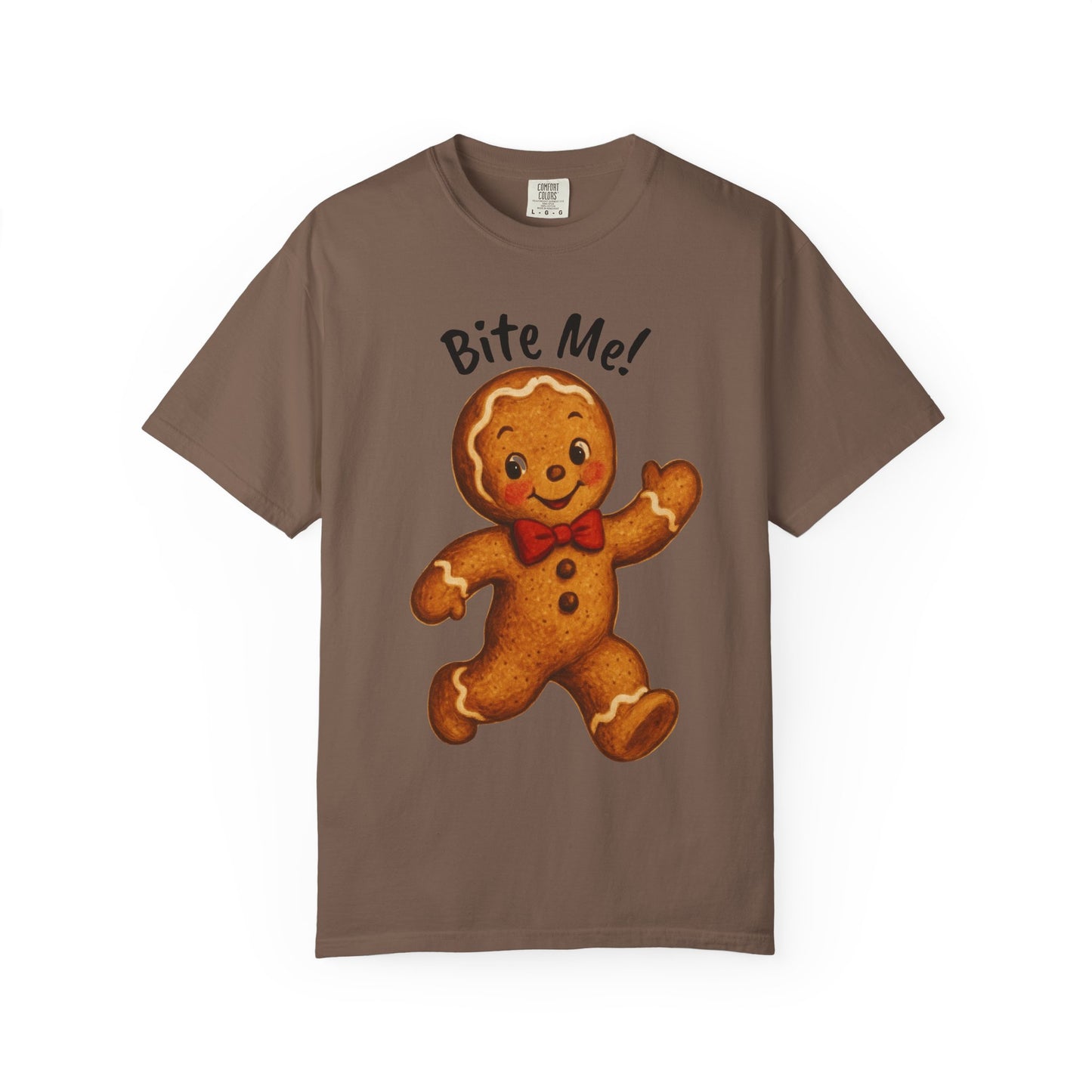 Cute Gingerbread Cookie T-Shirt | Retro Holiday Baking Graphic, Comfort Colors, Bite Me