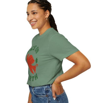 Peace On Earth Dove T-Shirt | Christmas holiday bird typography, Comfort Colors t-shirt