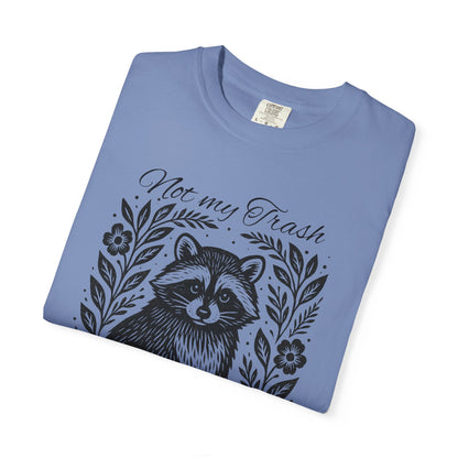 Woodcut Raccoon Illustration T-Shirt | Forest Animal Tee, Wildlife lover Comfort Colors T-shirt, Not my Trash Funny shirt