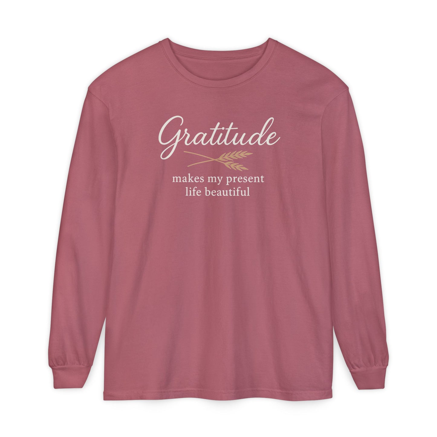 Gratitude Comfort Colors Long Sleeve T-Shirt