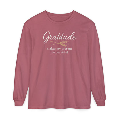 Gratitude Comfort Colors Long Sleeve T-Shirt