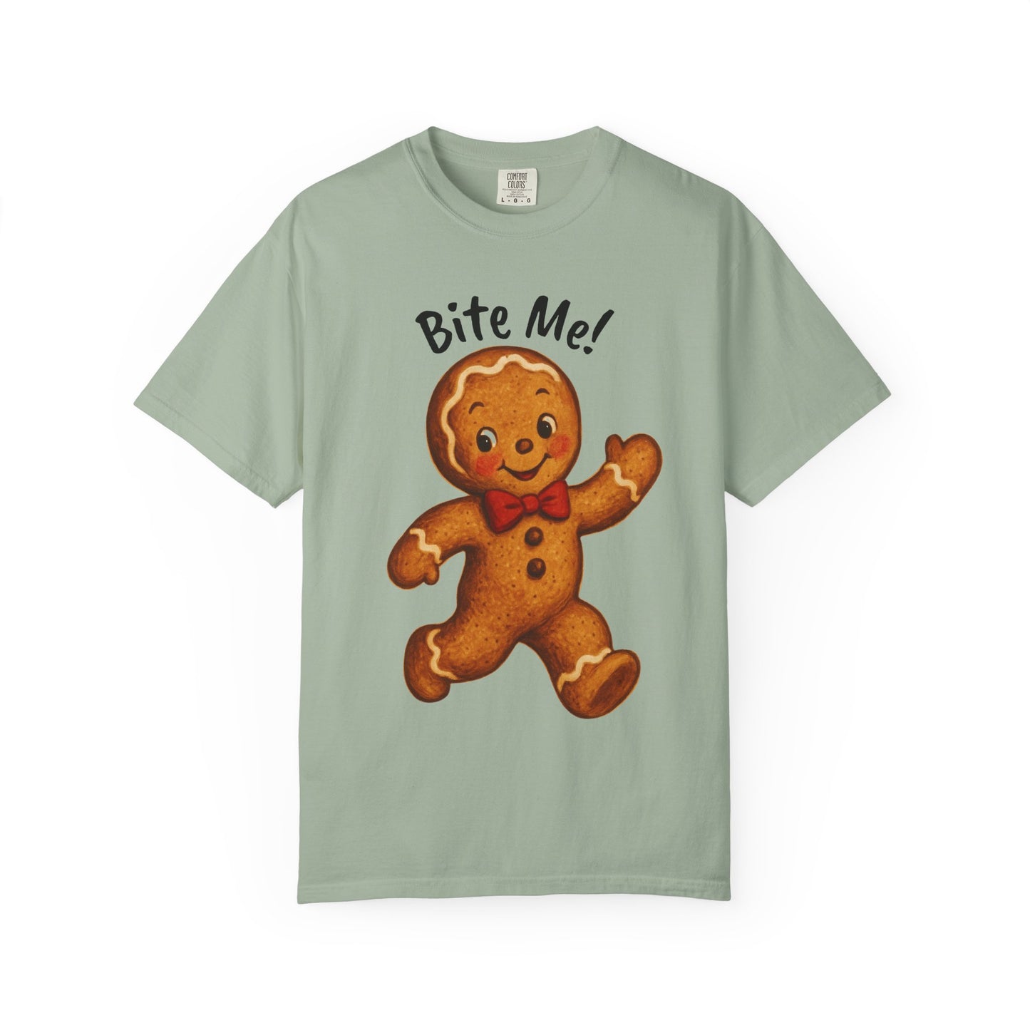Cute Gingerbread Cookie T-Shirt | Retro Holiday Baking Graphic, Comfort Colors, Bite Me