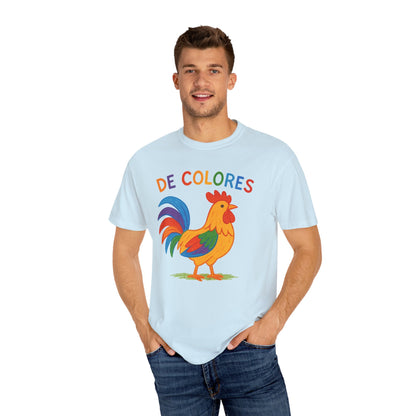 De Colores Comfort Colors Rooster T-shirt, Colorful Unisex Tee, Vibrant Rooster Shirt, Rainbow Chicken Top, Chicken Lover Gift