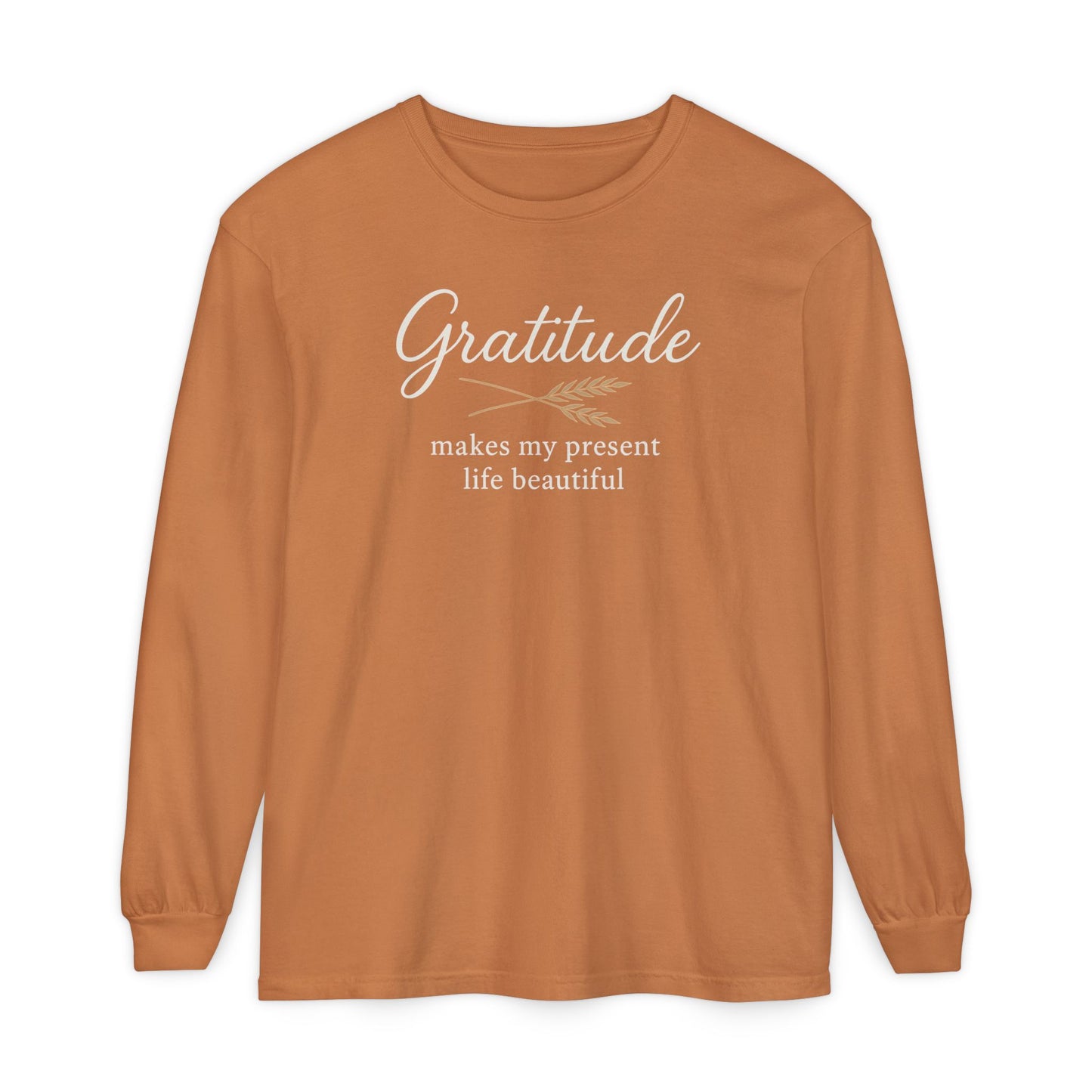 Gratitude Comfort Colors Long Sleeve T-Shirt