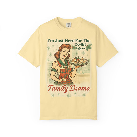 Family Drama Comfort Colors T-Shirt for Thanksgiving and Christmas Reunion - Funny Tee, Unisex Shirt, Garment-Dyed Top, Holiday Gift, Family