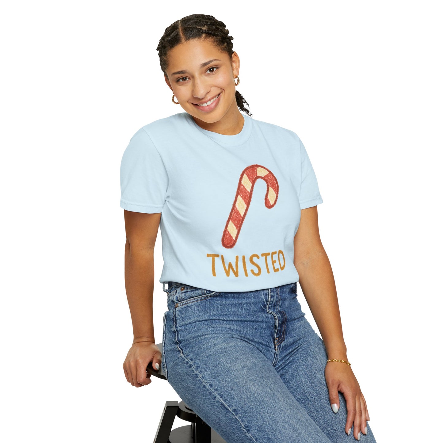 Candy Cane Twist T-shirt | Christmas Comfort Colors garment-dyed T-shirt