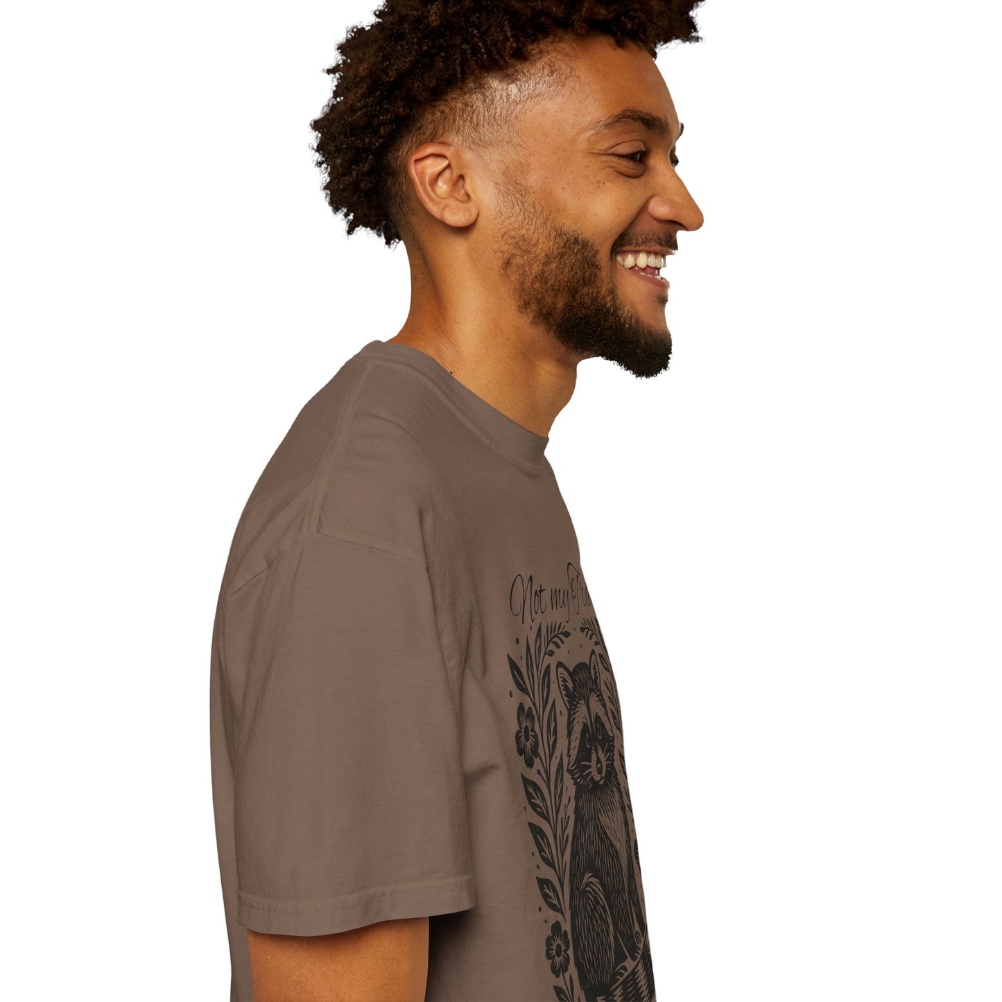 Woodcut Raccoon Illustration T-Shirt | Forest Animal Tee, Wildlife lover Comfort Colors T-shirt, Not my Trash Funny shirt