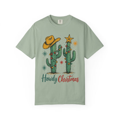 Unisex Garment-Dyed T-shirt, Western Comfort Colors tshirt, Howdy Christmas