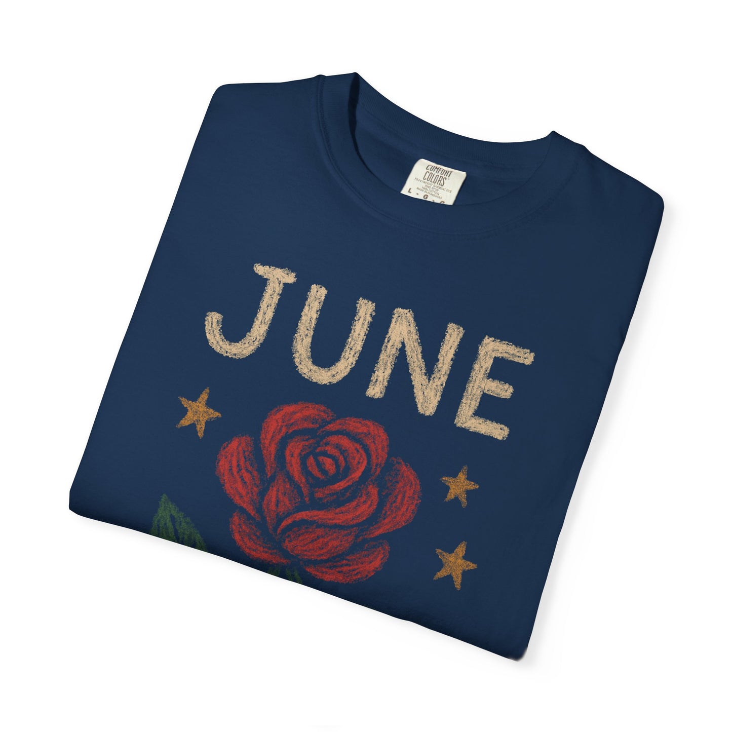 June Rose tee | Rose illustration T-Shirt, June birth month floral design Comfort Colors Tee