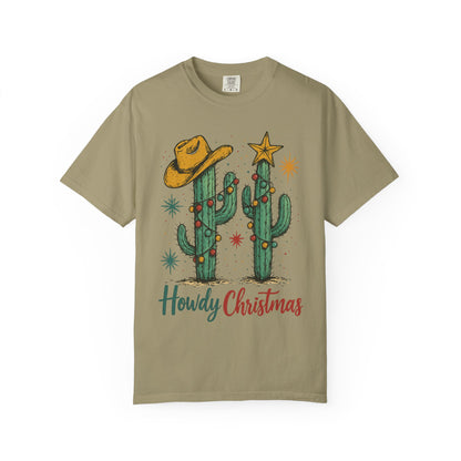 Unisex Garment-Dyed T-shirt, Western Comfort Colors tshirt, Howdy Christmas