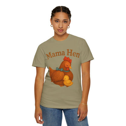 Mama Hen Comfort Colors T-Shirt, Chicken Lover Farm Tee - Unisex Garment-Dyed Shirt, Graphic Hen Tee, Funny Animal Tee, Farm Life Shirt,