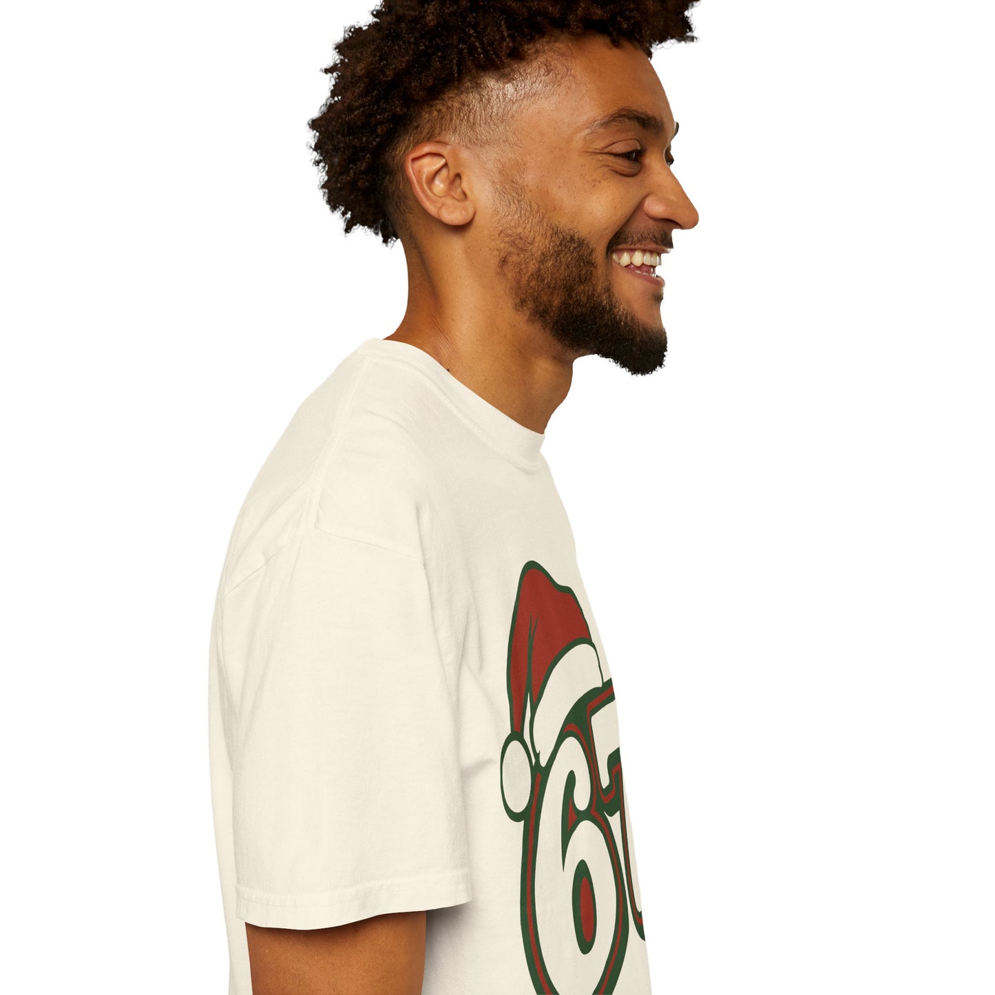 Santa Hat Number 67 T-Shirt | Holiday Sports Jersey Style, Comfort Colors