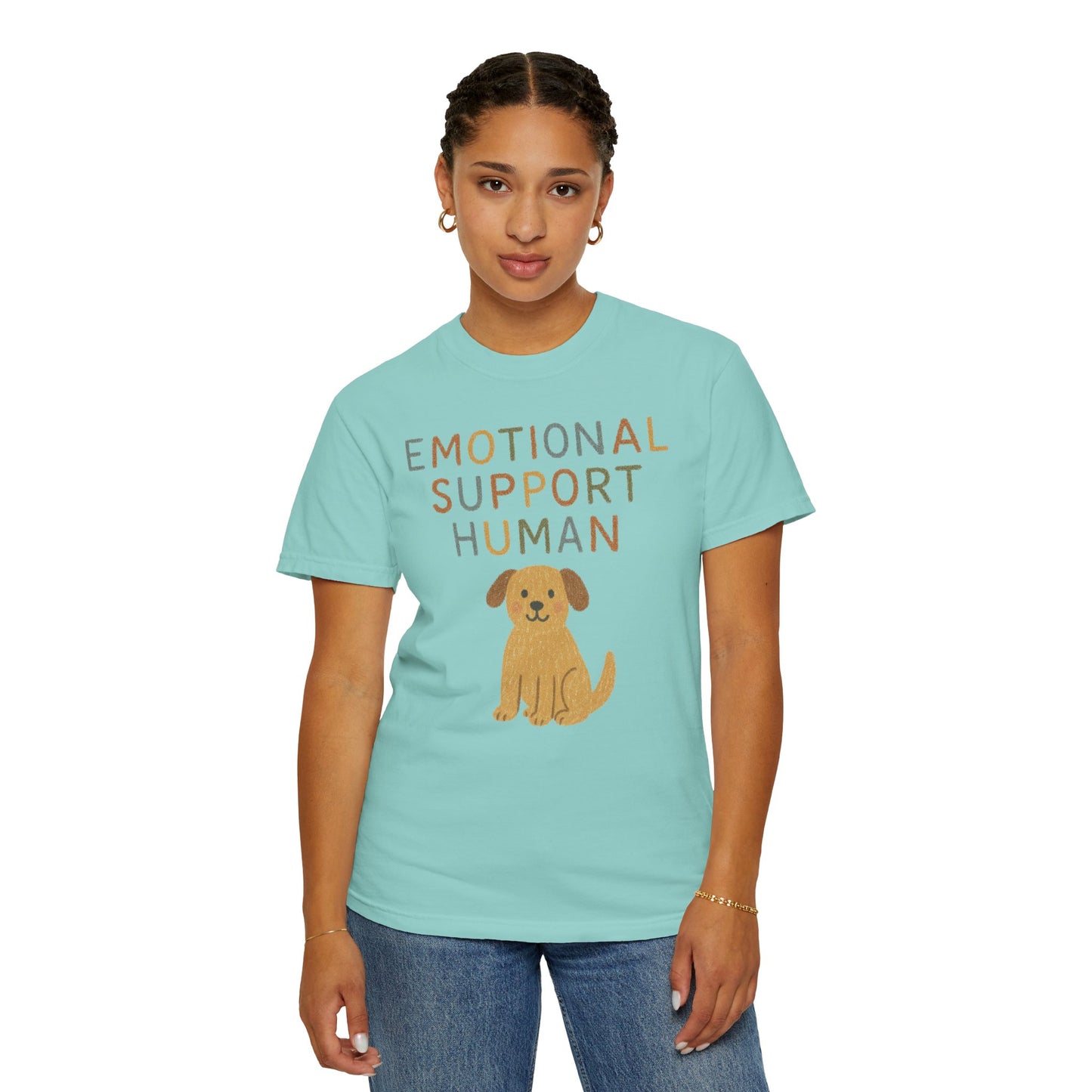 Emotional Support Human dog illustration T-Shirt | Cute Pet Lover Tee Comfort Colors T-shirt