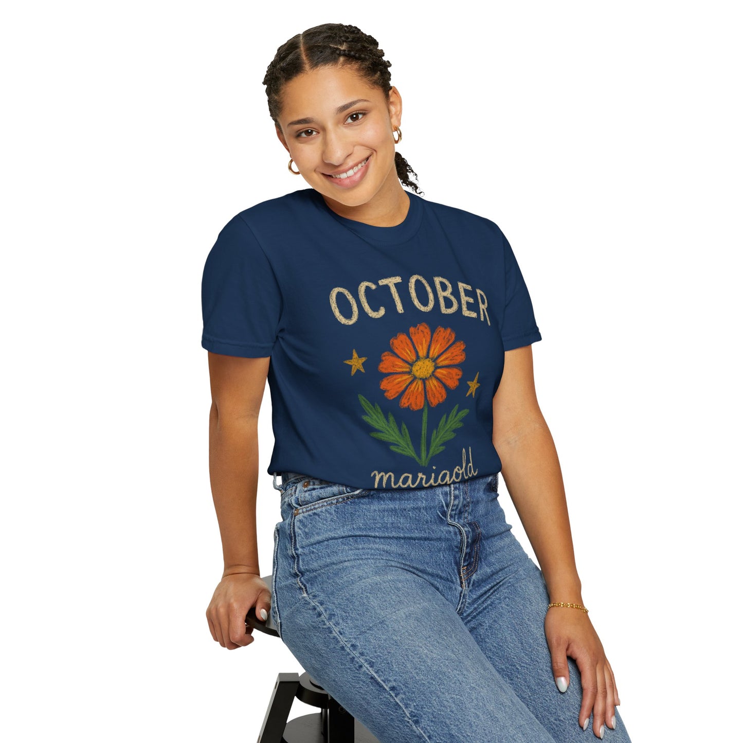 October Birth flower Comfort Colors T-shirt