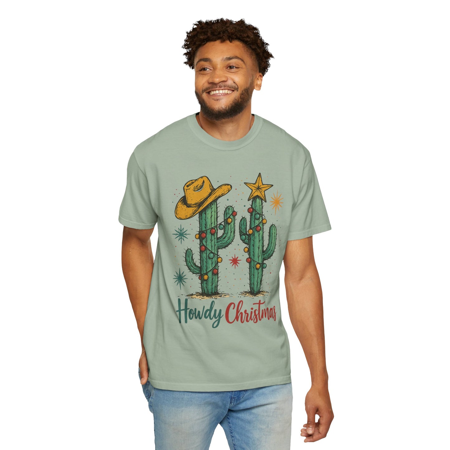 Unisex Garment-Dyed T-shirt, Western Comfort Colors tshirt, Howdy Christmas