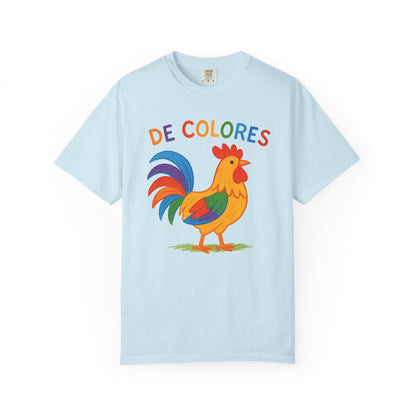 De Colores Comfort Colors Rooster T-shirt, Colorful Unisex Tee, Vibrant Rooster Shirt, Rainbow Chicken Top, Chicken Lover Gift