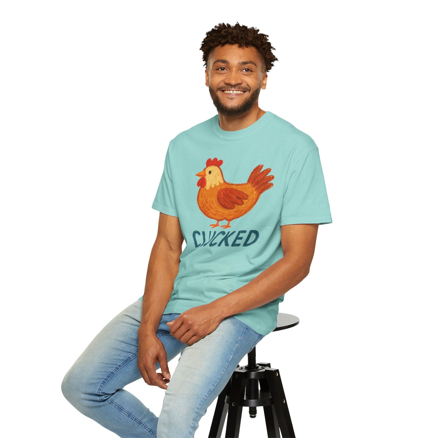 Clucked Funny Chicken Lover Comfort Colors T-Shirt, Chicken Graphic Tee, Unisex Tee, Garment-Dyed Shirt, Chicken Mom Gift, Animal Lover