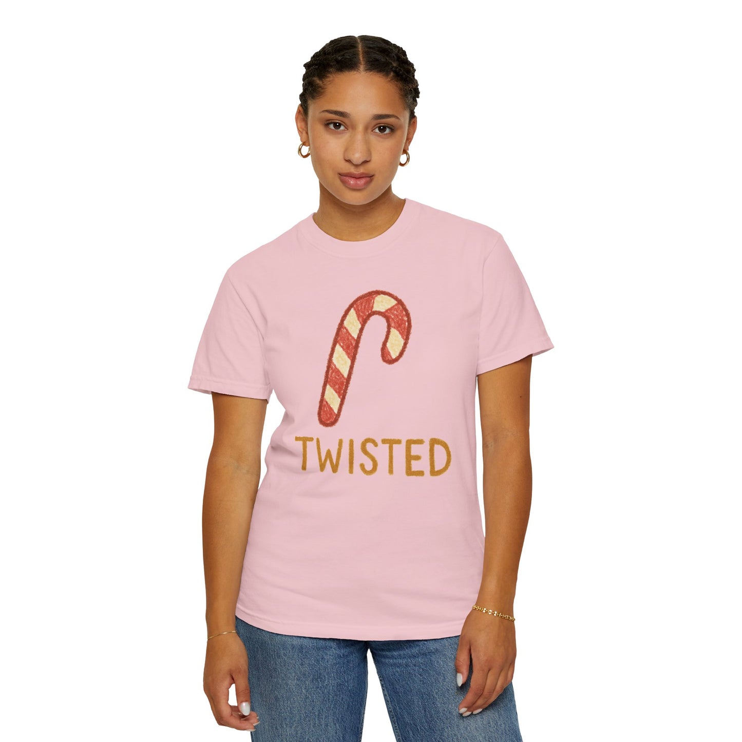Candy Cane Twist T-shirt | Christmas Comfort Colors garment-dyed T-shirt