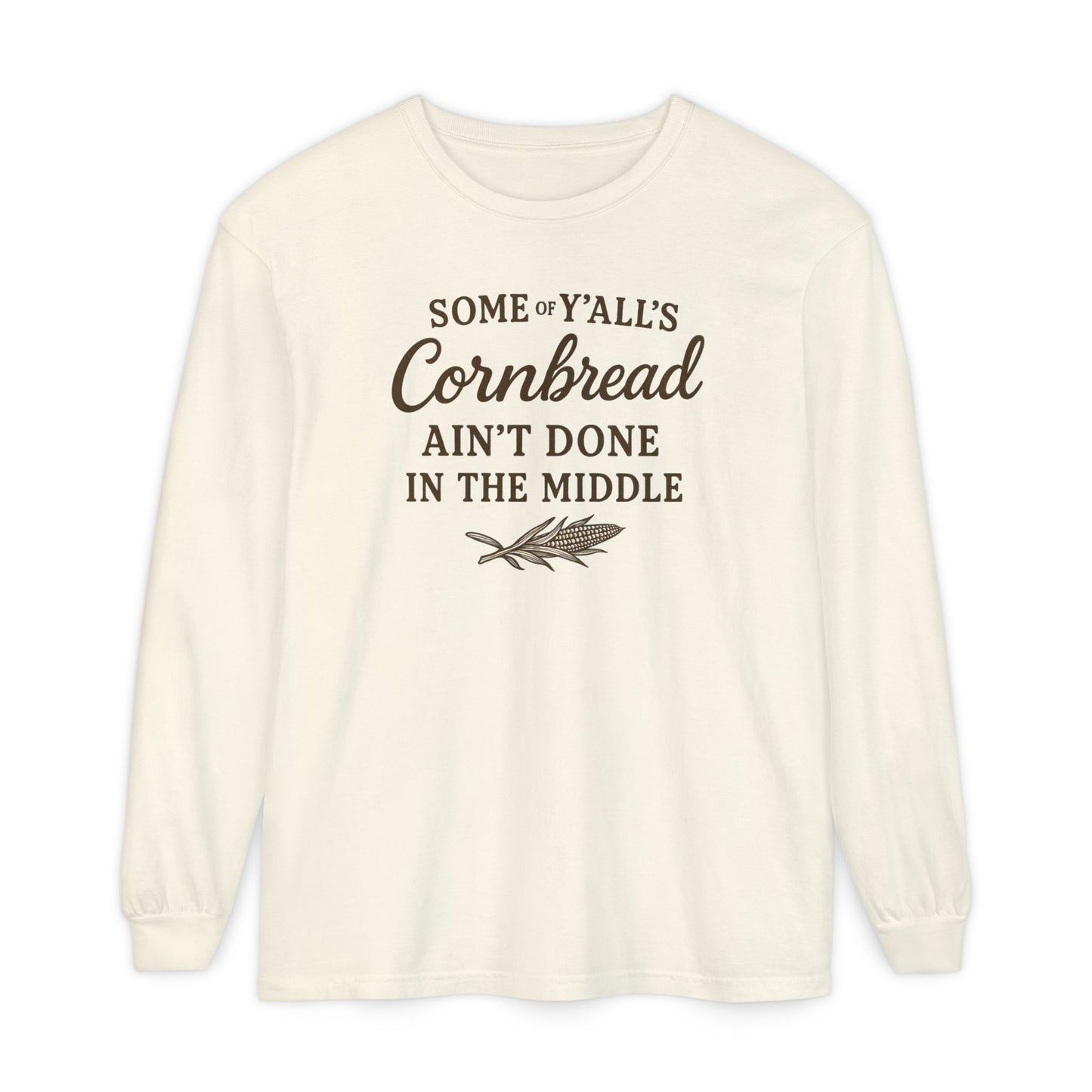 Cornbread Lovers Long Sleeve Tee, Funny Gift for Foodies, Cozy Casual Style, Perfect for Thanksgiving or BBQ, Southern humor