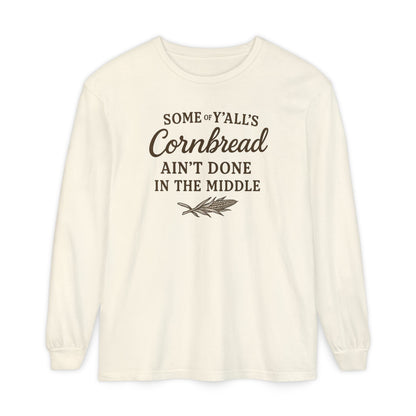 Cornbread Lovers Long Sleeve Tee, Funny Gift for Foodies, Cozy Casual Style, Perfect for Thanksgiving or BBQ, Southern humor