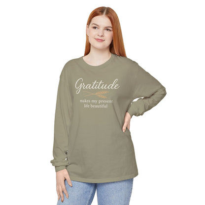 Gratitude Comfort Colors Long Sleeve T-Shirt