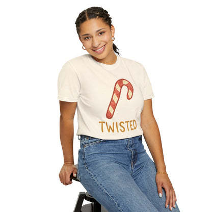 Candy Cane Twist T-shirt | Christmas Comfort Colors garment-dyed T-shirt