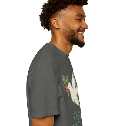 Peace on Earth Dove T-shirt | Holiday Dove with Holly Branch Comfort Colors T-Shirt