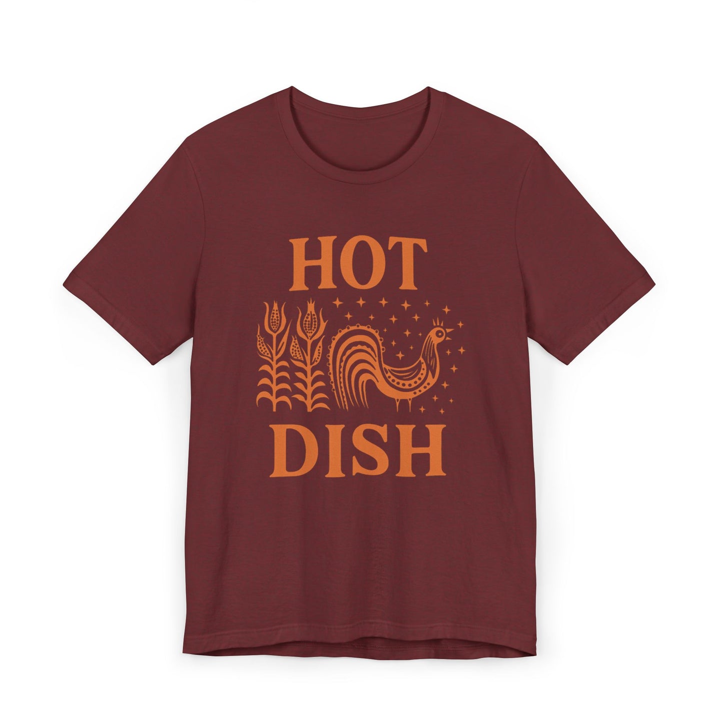 Hot Dish Rooster T-Shirt | Retro Farmhouse Comfort Food Design, Thanksgiving t-shirt Vintage
