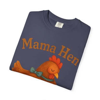 Mama Hen Comfort Colors T-Shirt, Chicken Lover Farm Tee - Unisex Garment-Dyed Shirt, Graphic Hen Tee, Funny Animal Tee, Farm Life Shirt,