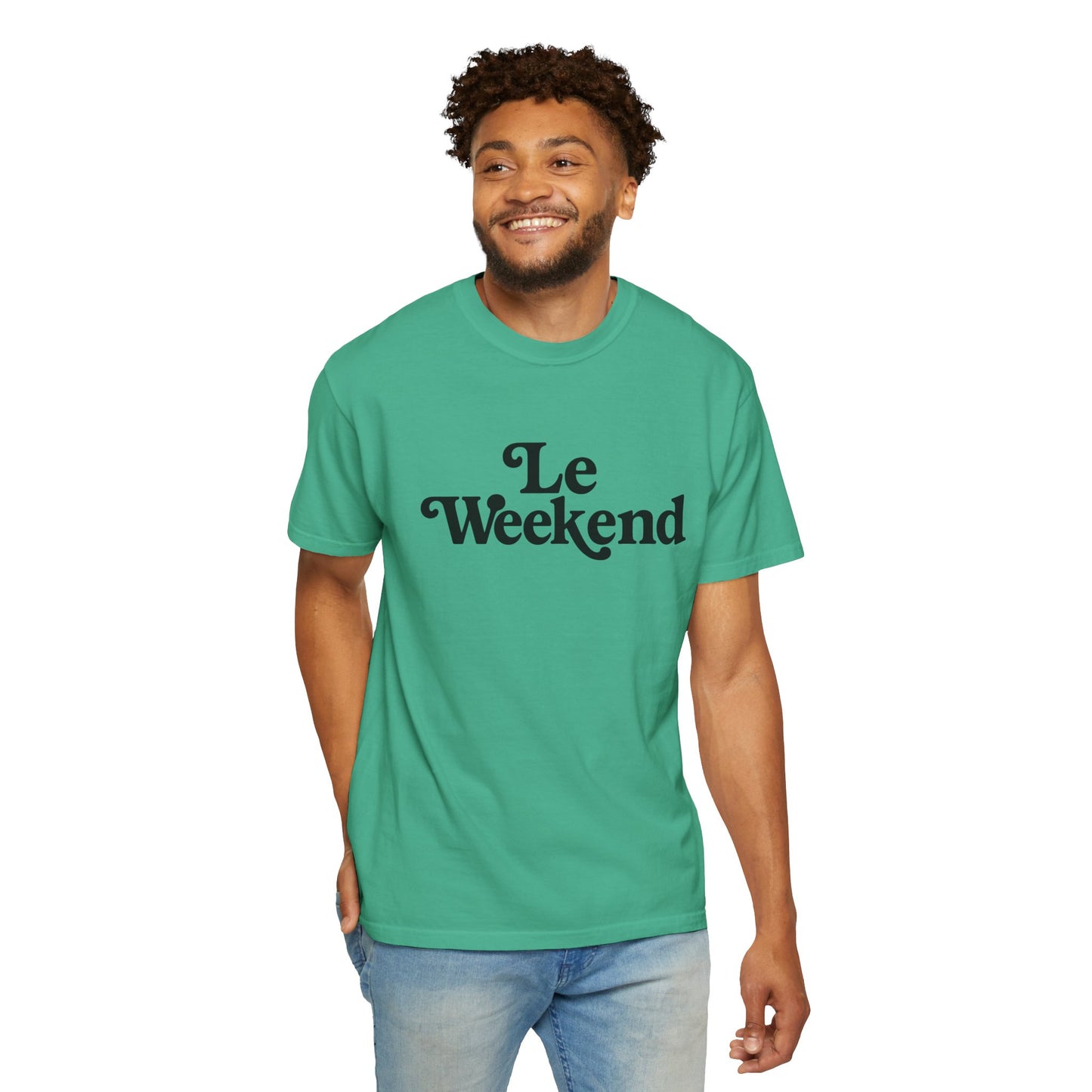Le Weekend Comfort Colors T-Shirt, Weekend Vibes Tee, Unisex Garment-Dyed Shirt, Bright and Colorful Top, Comfy Weekend Apparel