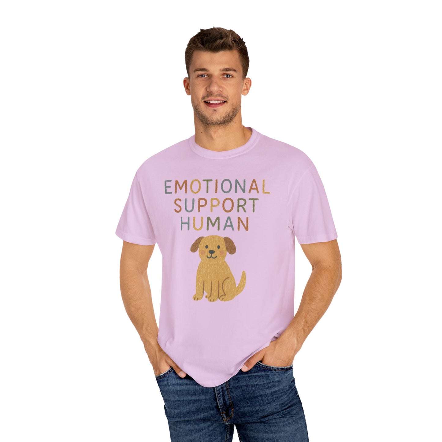 Emotional Support Human dog illustration T-Shirt | Cute Pet Lover Tee Comfort Colors T-shirt
