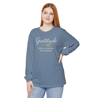 Gratitude Comfort Colors Long Sleeve T-Shirt