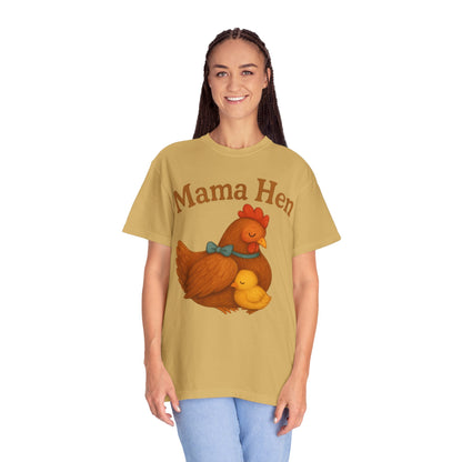 Mama Hen Comfort Colors T-Shirt, Chicken Lover Farm Tee - Unisex Garment-Dyed Shirt, Graphic Hen Tee, Funny Animal Tee, Farm Life Shirt,