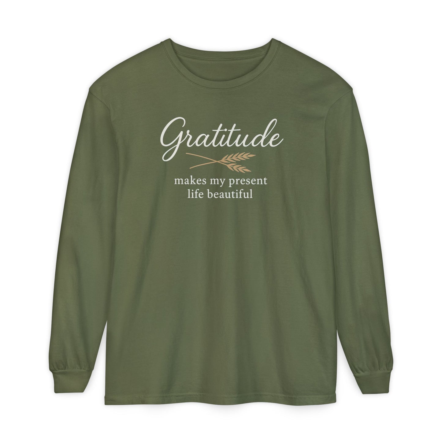 Gratitude Comfort Colors Long Sleeve T-Shirt