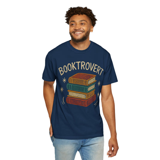 Booktrovert Stack of Vintage Books T-Shirt | Reading Lover Tee Comfort Colors T-shirt