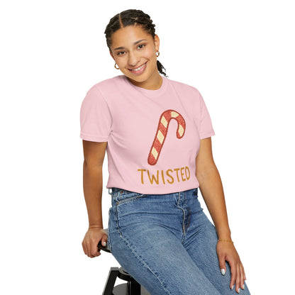 Candy Cane Twist T-shirt | Christmas Comfort Colors garment-dyed T-shirt