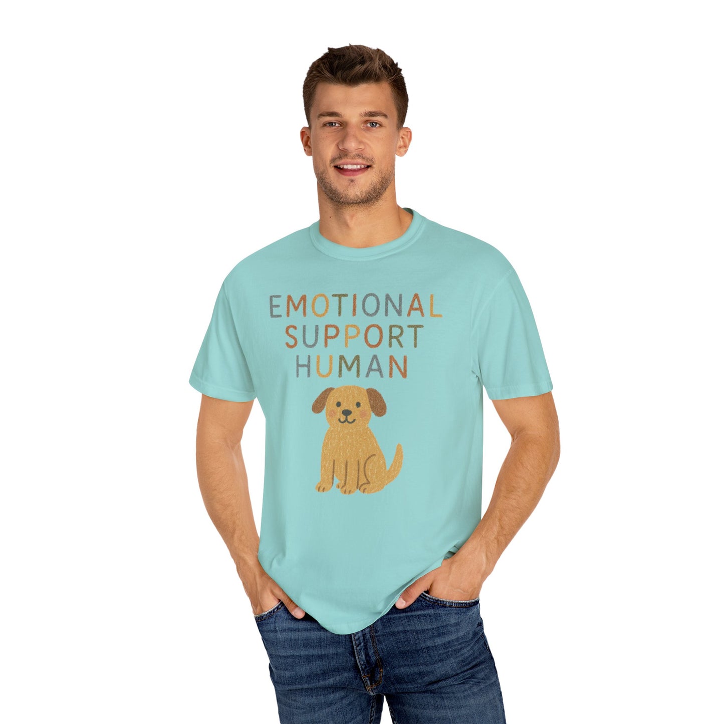 Emotional Support Human dog illustration T-Shirt | Cute Pet Lover Tee Comfort Colors T-shirt