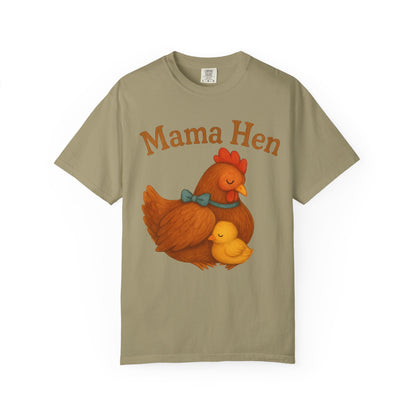 Mama Hen Comfort Colors T-Shirt, Chicken Lover Farm Tee - Unisex Garment-Dyed Shirt, Graphic Hen Tee, Funny Animal Tee, Farm Life Shirt,