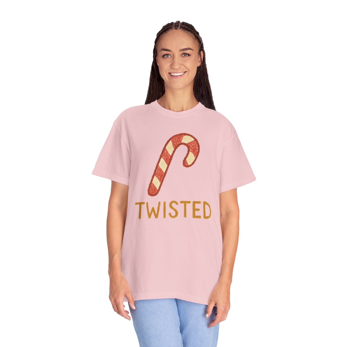 Candy Cane Twist T-shirt | Christmas Comfort Colors garment-dyed T-shirt