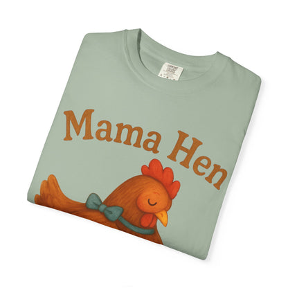 Mama Hen Comfort Colors T-Shirt, Chicken Lover Farm Tee - Unisex Garment-Dyed Shirt, Graphic Hen Tee, Funny Animal Tee, Farm Life Shirt,