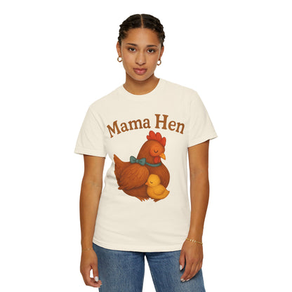 Mama Hen Comfort Colors T-Shirt, Chicken Lover Farm Tee - Unisex Garment-Dyed Shirt, Graphic Hen Tee, Funny Animal Tee, Farm Life Shirt,