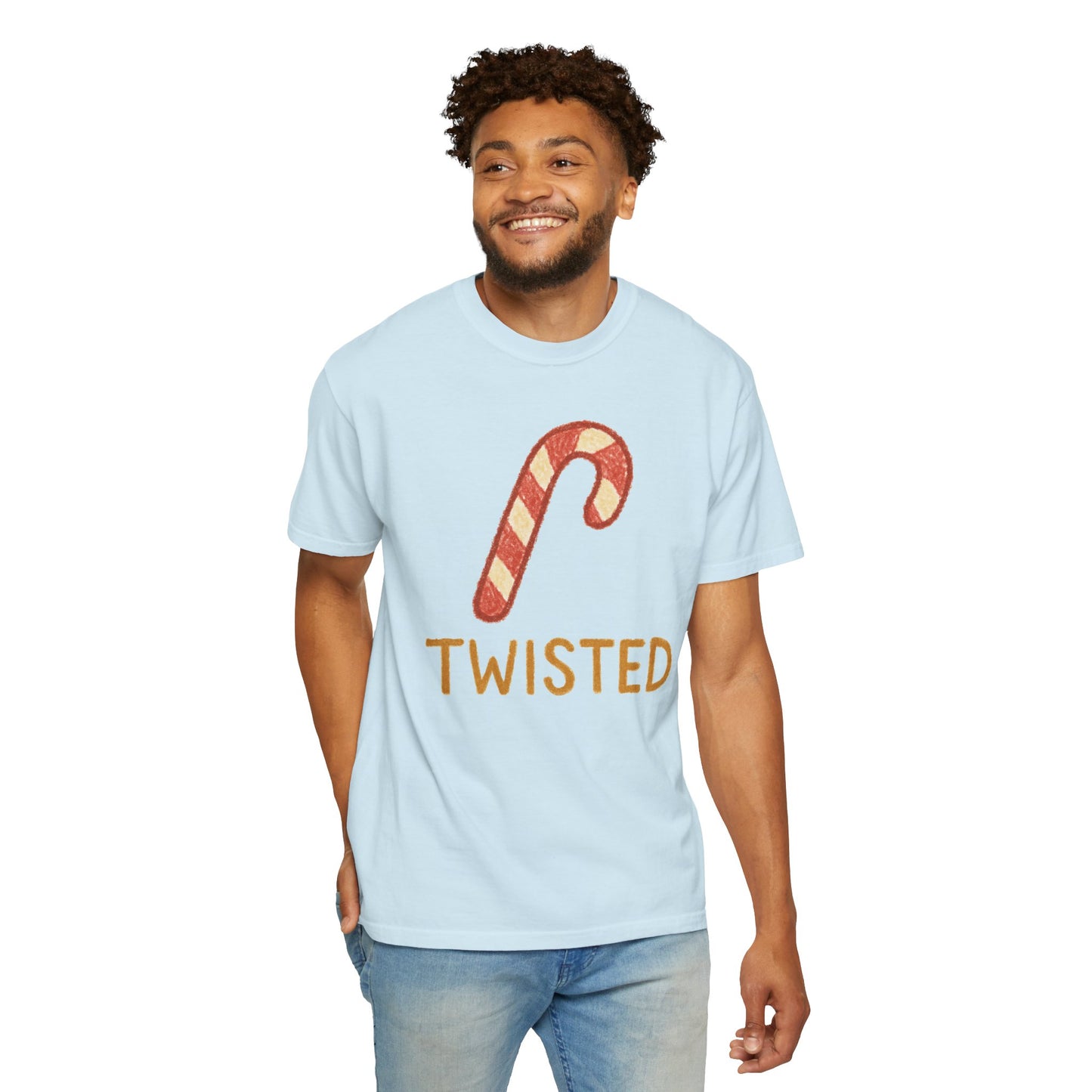 Candy Cane Twist T-shirt | Christmas Comfort Colors garment-dyed T-shirt