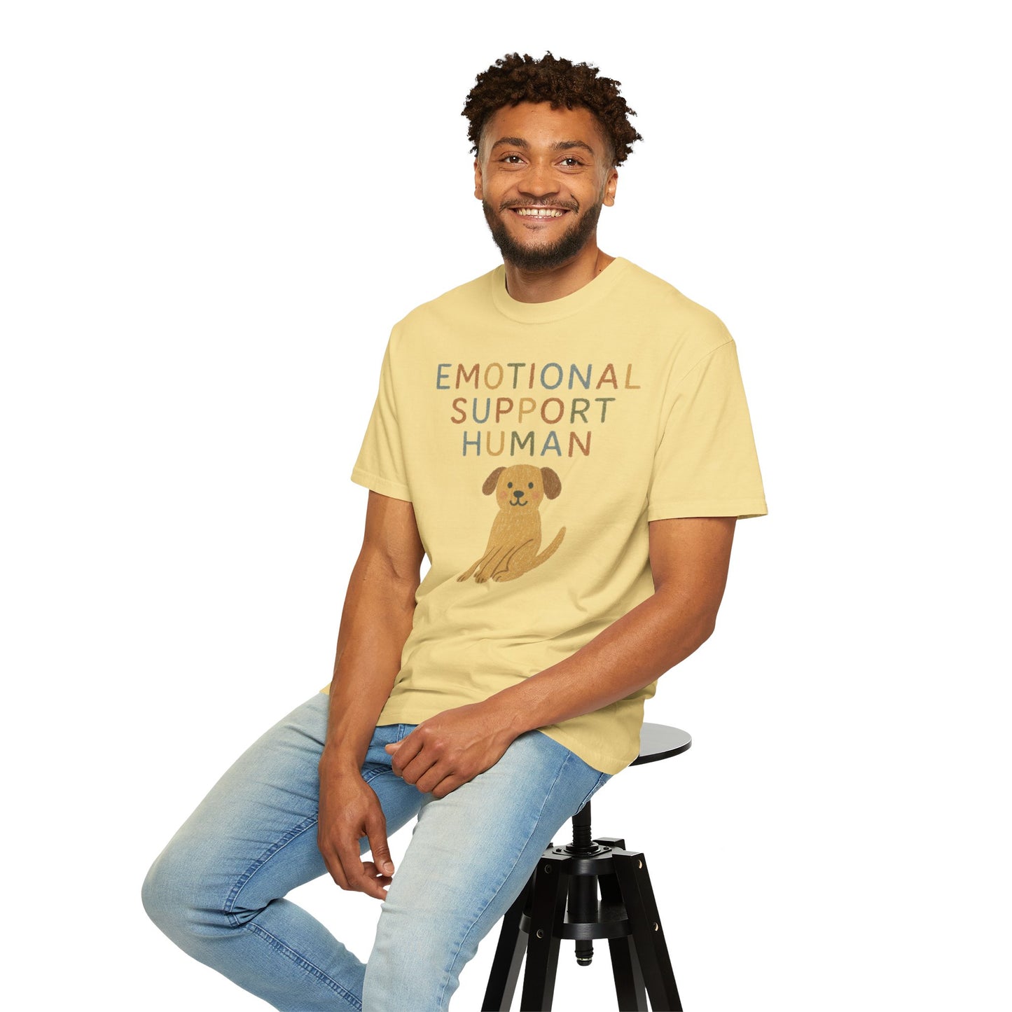 Emotional Support Human dog illustration T-Shirt | Cute Pet Lover Tee Comfort Colors T-shirt