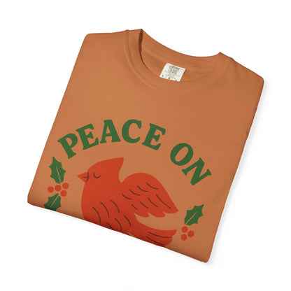 Peace On Earth Dove T-Shirt | Christmas holiday bird typography, Comfort Colors t-shirt
