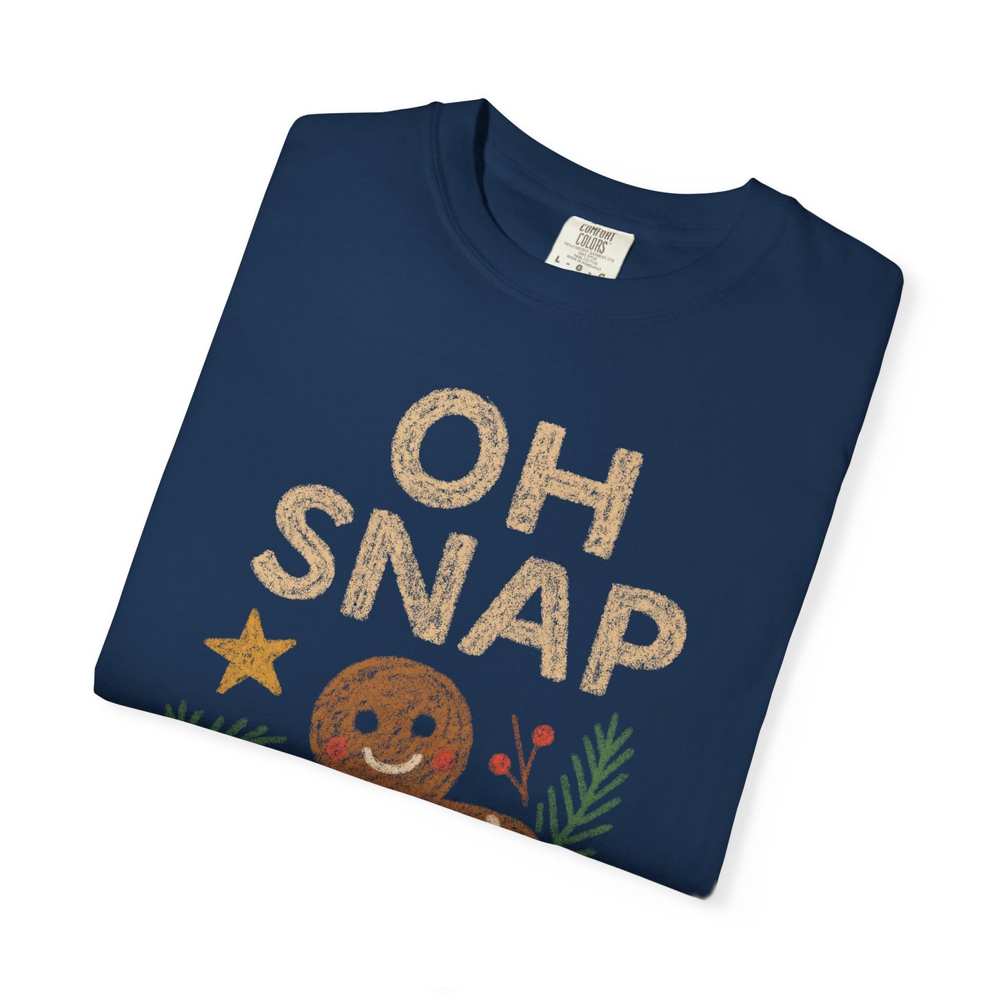 Oh Snap Gingerbread T-Shirt, Comfort Colors Tee, Christmas Shirt, Funny Holiday Top, Unisex Garment-Dyed Shirt