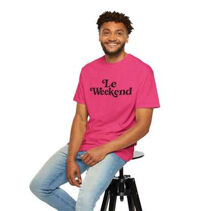 Le Weekend Comfort Colors T-Shirt, Weekend Vibes Tee, Unisex Garment-Dyed Shirt, Bright and Colorful Top, Comfy Weekend Apparel